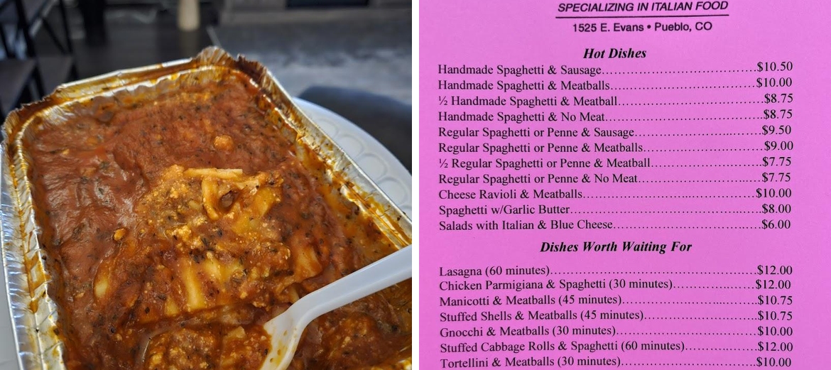 Pasta Cottage Menu