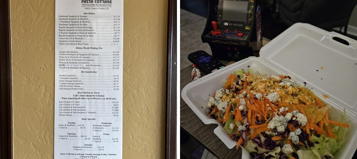 Pasta Cottage Menu