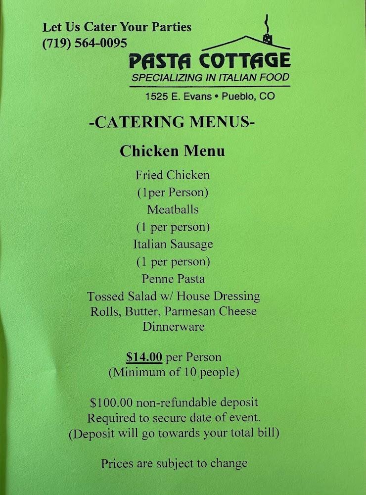 Pasta Cottage Menu image 1
