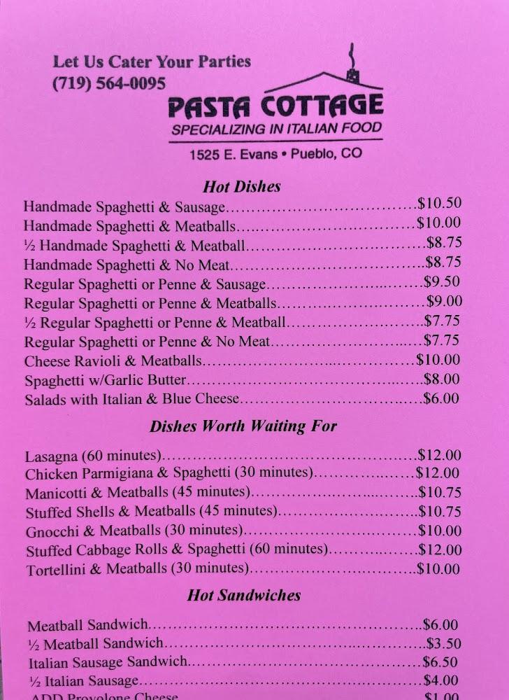 Pasta Cottage Menu image 2